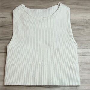 Gilly Hicks Cream Ribbed Racerback Tank size XS